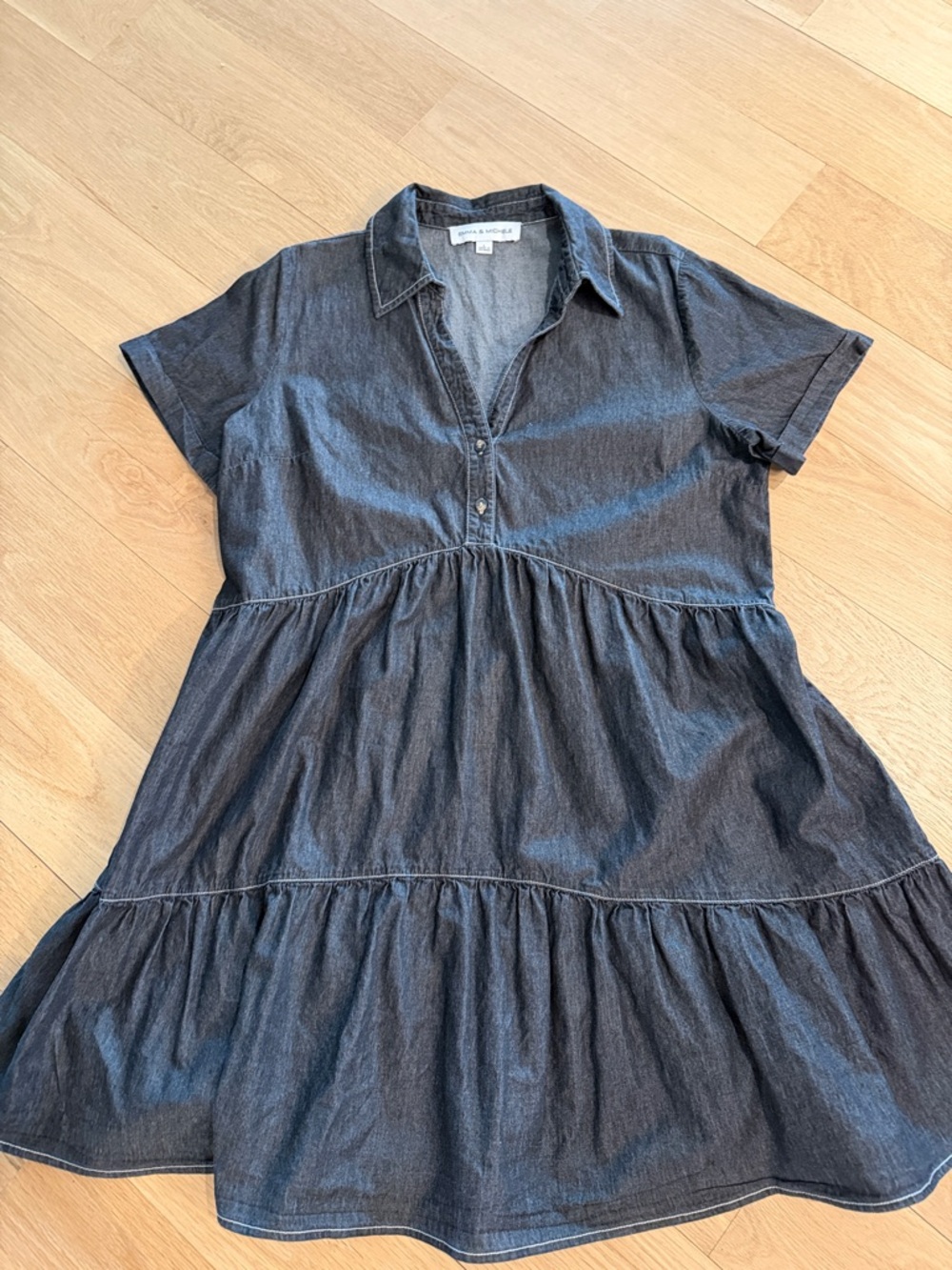 Emma & Michele Gray Chambray Shirt Dress